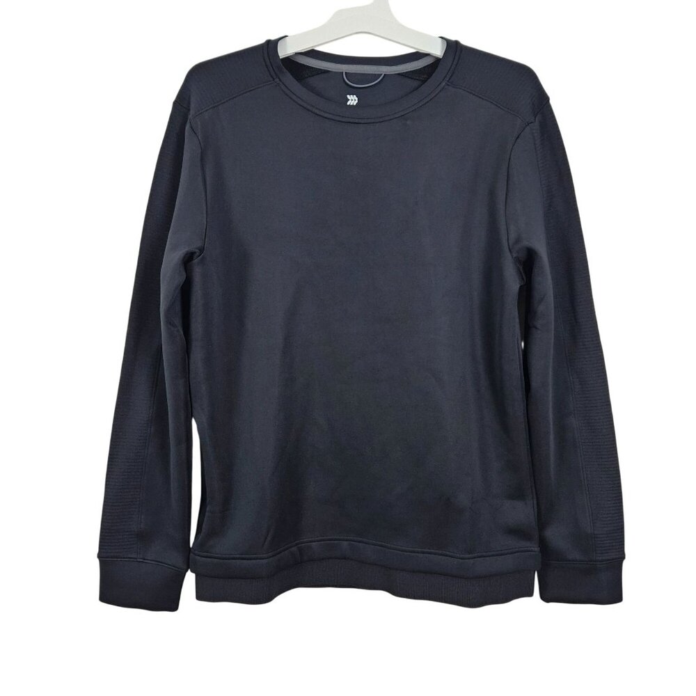 Mens Black All In Motion Athletic Sweatshirt Medium Long Sleeve Crew Neck Warm